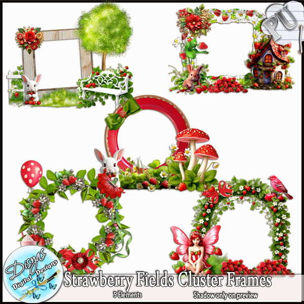 STRAWBERRY FIELDS CLUSTER FRAMES - TAGGER SIZE by Disyas - Click Image to Close